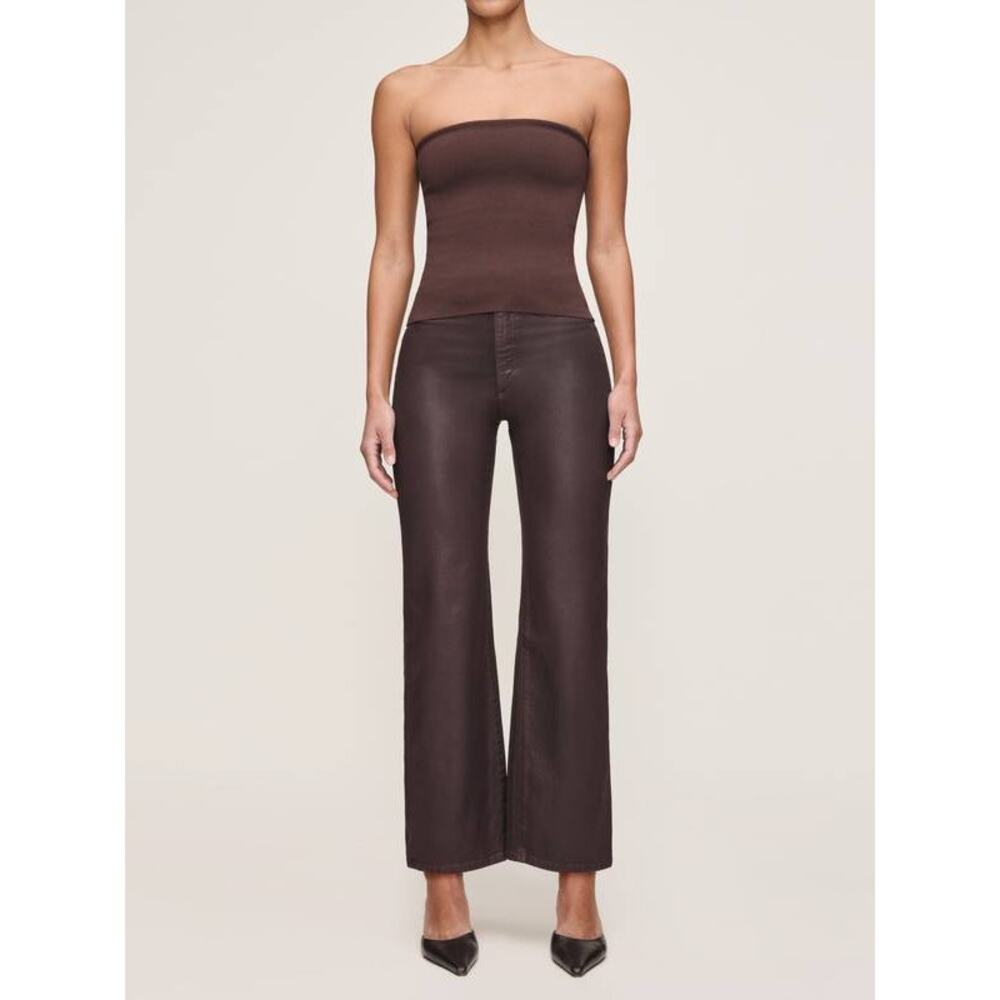 DL1961 Tube Top Instasculp Fine Knit in Brown XS NEW Minimalist QuietLuxury - Picture 3 of 6
